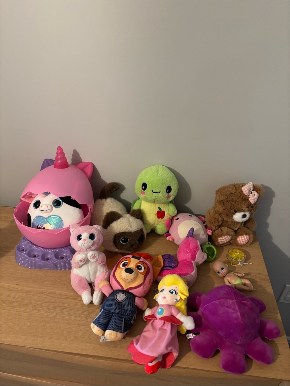 Assorted Kids Plush Toy Bundle - Pink, Purple, Green, Brown